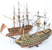 PAIR OF 20TH CENTURY SCRATCH BUILT HAND PAINTED MODEL BOATS