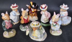 EIGHT VINTAGE ROYAL DOULTON 'BRAMBLY HEDGE' CHINA MICE FIGURINES