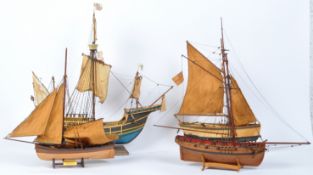 FOUR 20TH CENTURY SCRATCH BUILT MODEL BOATS