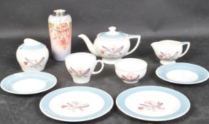 SUSIE COOPER BREAKFAST TEA SERVICES W/ VASE