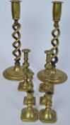 ASSORTMENT OF EARLY 20TH CENTURY BRASS CANDLESTICKS