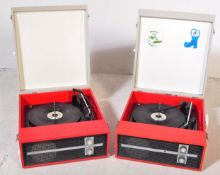 PAIR OF RETRO FIDELITY 1950'S BSR PORTABLE RECORD PLAYERS