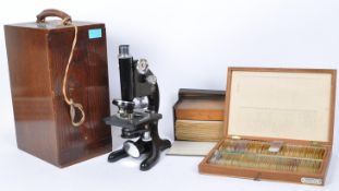 VINTAGE LONDON BECK MICROSCOPE W/ SPECIMEN SAMPLES