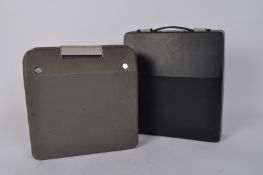 TWO RETRO VINTAGE CASED PORTABLE TYPEWRITERS