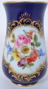 20TH CENTURY MEISSEN COBALT HAND PAINTED VASE