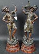 PAIR OF VINTAGE SPELTER STATUES AFTER H. TREMO