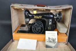 VINTAGE PFAFF 30 SEWING MACHINE IN CASE.