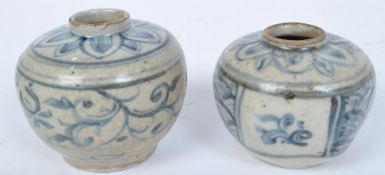 PAIR OF 19TH CENTURY CHINESE HAND PAINTED GINGER JARS