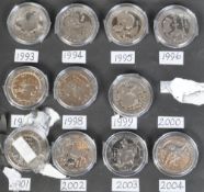 COLLECTION OF 11 1992 - 2004 CROWN CHINESE ZODIAC COINS
