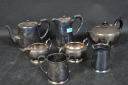 ART DECO SILVER PLATED TEA SET TOGETHER WITH OTHER