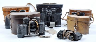 COLLECTION OF ASSORTED CASED VINTAGE BINOCULARS