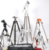 MIXED COLLECTION OF METALLIC TRIPOD STANDS
