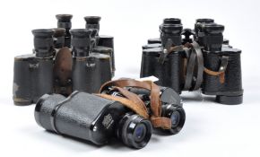 COLLECTION OF ASSORTED VINTAGE BINOCULARS INCLUDING MILITARY ISSUE