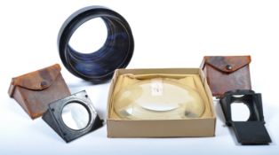 MIXED COLLECTION OF LARGE VINTAGE LENSES & PRISMS