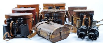 COLLECTION OF ASSORTED CASED VINTAGE BINOCULARS