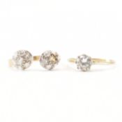 TWO HALLMARKED 9CT GOLD & CZ RINGS