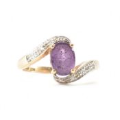 HALLMARKED 9CT GOLD & AMETHYST RING