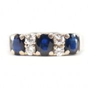 VINTAGE WHITE GOLD SAPPHIRE & DIAMOND RING