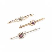 COLLECTION OF THREE BAR BROOCHES