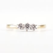HALLMARKED 9CT GOLD & CZ THREE STONE RING