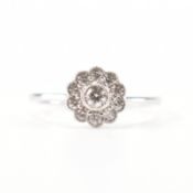 HALLMARKED 18CT WHITE GOLD DIAMOND CLUSTER RING