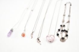 COLLECTION OF 925 SILVER NECKLACES & PENDANTS