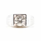 1940s ART DECO WHITE GOLD & DIAMOND SOLITAIRE RING 1.14CT