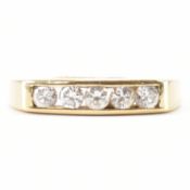 HALLMARKED 9CT GOLD FIVE STONE RING