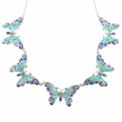 925 SILVER PLIQUE A JOUR BUTTERFLY NECKLACE