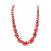 VINTAGE CHERRY BAKELITE BEADED NECKLACE