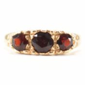 HALLMARKED 9CT GOLD THREE STONE RING