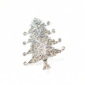 SILVER & MARCASITE CHRISTMAS TREE BROOCH
