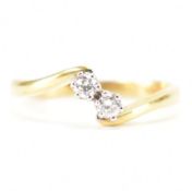 HALLMARKED 18CT GOLD & DIAMOND CROSSOVER RING