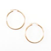 PAIR OF ITALIAN 9CT GOLD TUBULAR HOOP EARRINGS