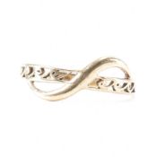 HALLMARKED 9CT GOLD CROSSOVER RING
