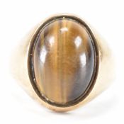 HALLMARKED 9CT GOLD & TIGERS EYE RING