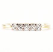 HALLMARKED 18CT GOLD & DIAMOND 5 STONE RING