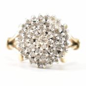 HALLMARKED 9CT GOLD & DIAMOND CLUSTER RING