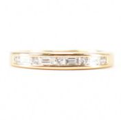 HALLMARKED 18CT & DIAMOND CHANNEL SET RING