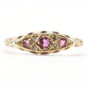 HALLMARKED 9CT GOLD RUBY & DIAMOND RING