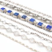 GROUP OF 7 SILVER BRACELETS