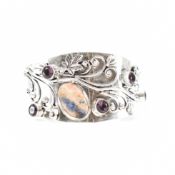 925 SILVER GEM SET CUFF BANGLE