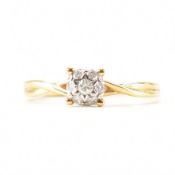 HALLMARKED 9CT GOLD & DIAMOND CLUSTER RING