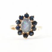 GOLD OPAL DOUBLET RING & ART DECO 3 STONE RING