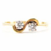 HALLMARKED 18CT GOLD DIAMOND CROSSOVER RING