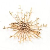 HALLMARKED 9CT GOLD MISTLETOE BROOCH PIN