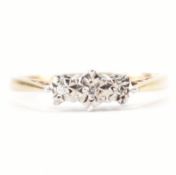 HALLMARKED 9CT GOLD & DIAMOND THREE STONE RING