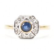 HALLMARKED 9CT GOLD SAPPHIRE & DIAMOND
