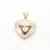 HALLMARKED 9CT GOLD & DIAMOND LOCKET PENDANT