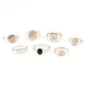 COLLECTION OF 925 SILVER SIGNET RINGS